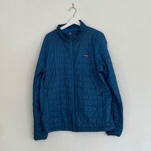 Patagonia Mens Nano Puff Insulated Quilted Jacket Blue XL Full Zip 84212